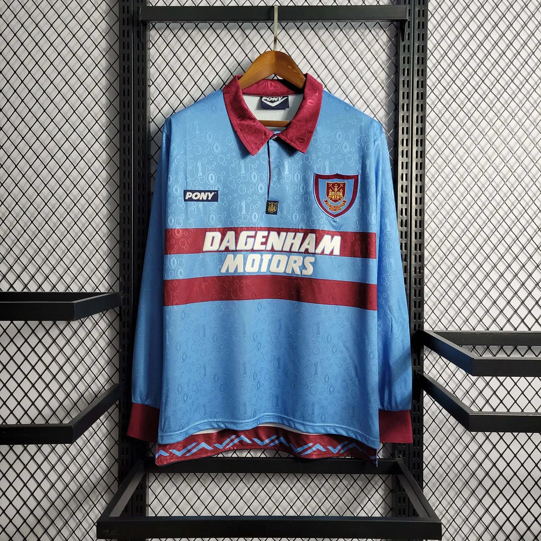 1995-1996 Retro West Ham United Visitante Manga Larga