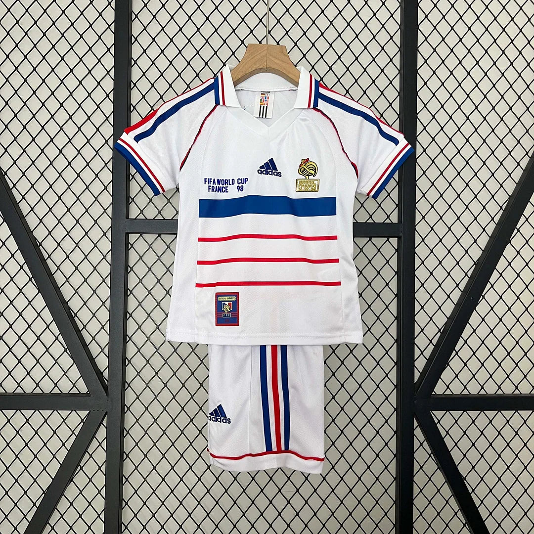 1998 Retro France Visitante Kit Talla Niño