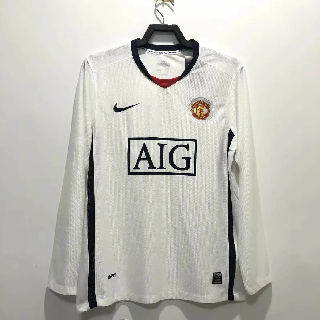 2008/2009 Retro Manchester United Visitante Manga Larga