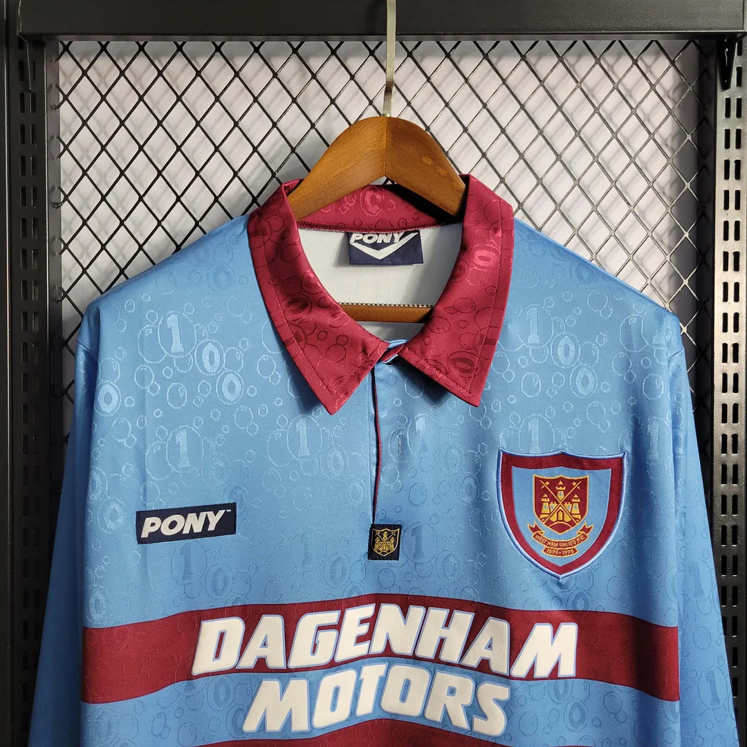 1995-1996 Retro West Ham United Visitante Manga Larga