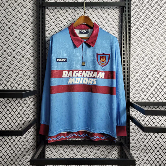 1995-1996 Retro West Ham United Visitante Manga Larga