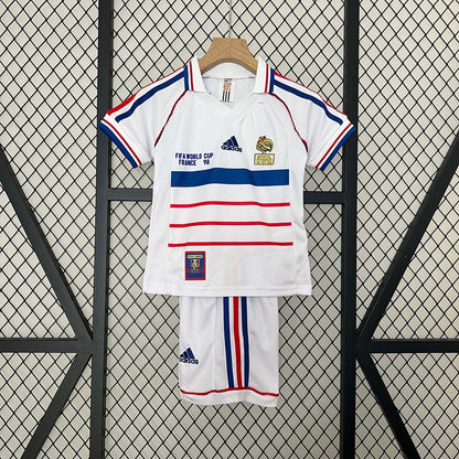 1998 Retro France Visitante Kit Talla Niño