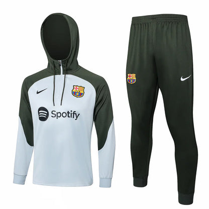 Barcelona White and Olive Green Chándal