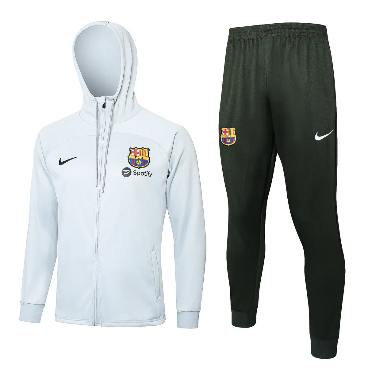 Barcelona White and Dark Green Chándal