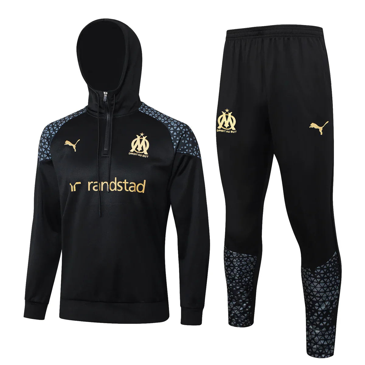Olympique de Marseille Black and Gold Chándal