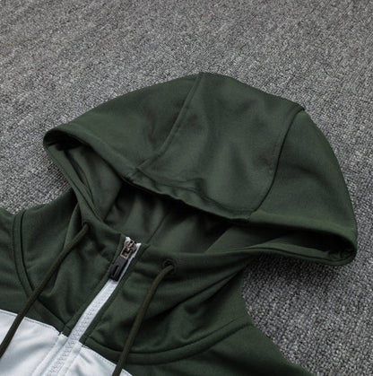 Barcelona White and Olive Green Chándal